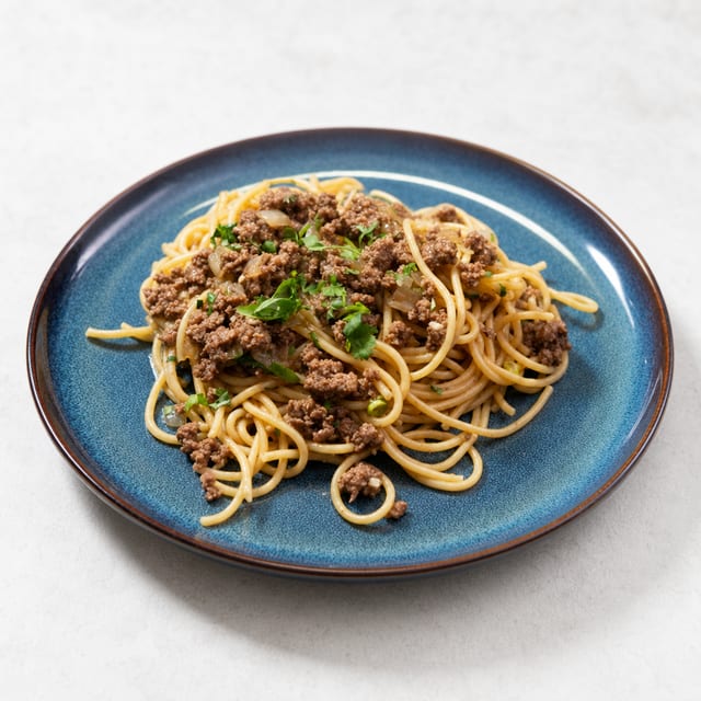 Spaghetti with Beef (Egg).